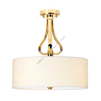 Elstead Lighting / Ceiling Lights / Falmouth 3 Semi-Flush French Gold & Cream Shade
