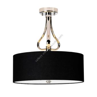 Elstead Lighting / Ceiling Lights / Falmouth 3 Semi-Flush Polished Chrome & Black Shade