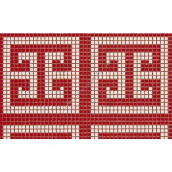 Bisazza / Mosaico - Decorations / Key White Red (Flooring)
