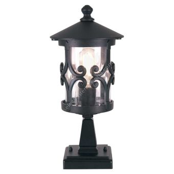 Elstead Lighting / Outdoor Pedestal Lights / Hereford 1 Lantern Black