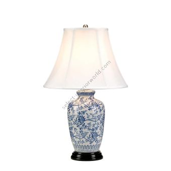 Elstead Lighting / Table Lamps / Blue Ginger Jar 1 Blue and White with White Shade