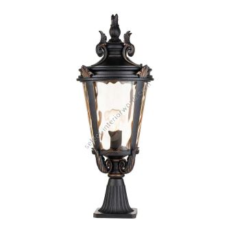 Elstead Lighting / Outdoor Pedestal Lights / Baltimore 1 Large Lantern Weathered Bronze