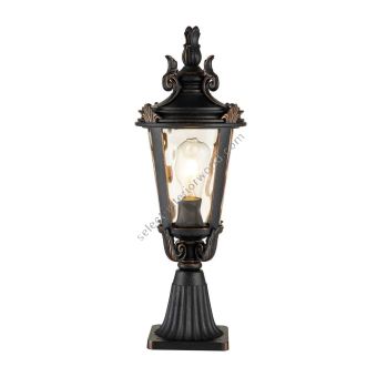 Elstead Lighting / Outdoor Pedestal Lights / Baltimore 1 Medium Lantern Weathered Bronze