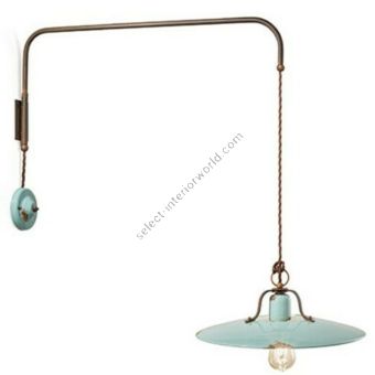 Country Style Wall Light, Adjustable Swing Arm C1447 by Ferroluce