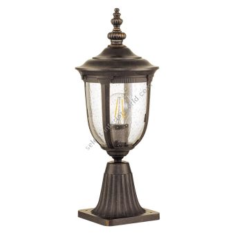 Elstead Lighting / Outdoor Pedestal Lights / Cleveland 1 Small Lantern Weathered Bronze