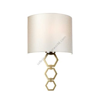 Elstead Lighting / Wall Lights / Clark Medium Aged Brass with Ivory Faux Silk Shade