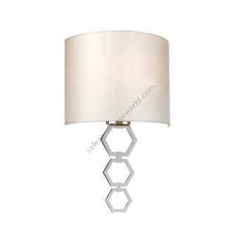 Elstead Lighting / Wall Lights / Clark Medium 1 Polished Chrome with Ivory Faux Silk Shade