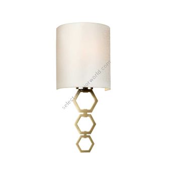 Elstead Lighting / Wall Lights / Clark Small Aged Brass with Ivory Faux Silk Shade