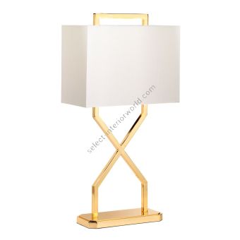 Elstead Lighting / Table Lamps / Cross Polished Gold with Ivory Shade