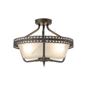 Elstead Lighting / Ceiling Lights / Crown 3 Semi-Flush Iron Gate