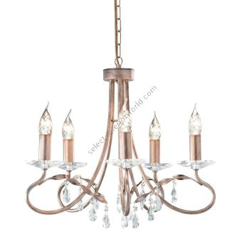 Elstead Lighting / Chandeliers / Christina 5 Silver & Gold Patina