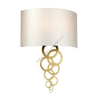 Elstead Lighting / Wall Lights / Curtis Large 2 Aged Brass with Ivory Faux Silk Shade