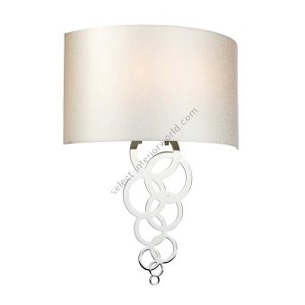 Elstead Lighting / Wall Lights / Curtis Large 2 Polished Chrome with Ivory Faux Silk Shade