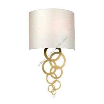 Elstead Lighting / Wall Lights / Curtis Medium Aged Brass with Ivory Faux Silk Shade
