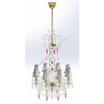 Italian Luxury Lighting / Chandeliers / Elegance Crystal 8 Lights with Lampshades D1202 008