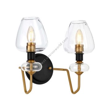 Elstead Lighting / Wall Lights / Armand 2 Aged Brass Plated & Charcoal Black Paint