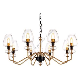 Elstead Lighting / Chandeliers / Armand 8 Aged Brass Plated & Charcoal Black Paint