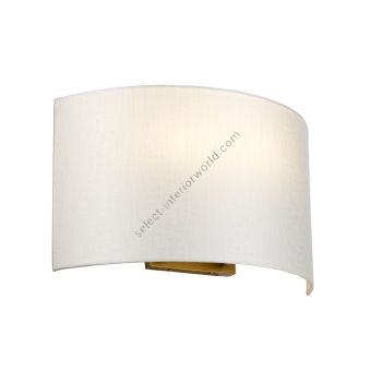 Elstead Lighting / Wall Lights / Cooper Large Curved with Aged Brass Back Plate with Ivory Shade