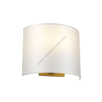 Elstead Lighting / Wall Lights / Cooper Medium Curved with Aged Brass Back Plate with Ivory Shade
