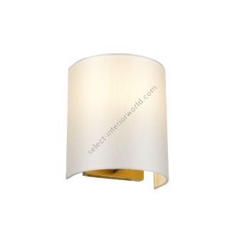 Elstead Lighting / Wall Lights / Cooper Small Curved with Aged Brass Back Plate & Ivory Shade