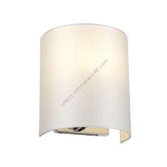 Elstead Lighting / Wall Lights / Cooper Small Curved with Polished Chrome Back Plate & Ivory Shade