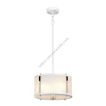 Elstead Lighting / Pendant Lights / Corona 2 White Satin Painted & Polished Nickel