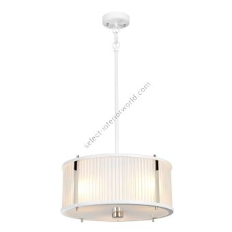 Elstead Lighting / Pendant Lights / Corona 3 White Satin Painted & Polished Nickel