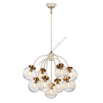 Elstead Lighting / Pendant Lights / Cosmos 9 Cream Painted and Aged Brass