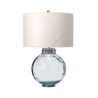 Elstead Lighting / Table Lamps / Kara Blue Glass with Hepplewhite Shade
