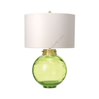 Elstead Lighting / Table Lamps / Kara Dark Green Glass with Origami Shade