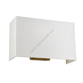 Elstead Lighting / Wall Lights / Riley Large Rectangular with Aged Brass Back Plate & Ivory Shade