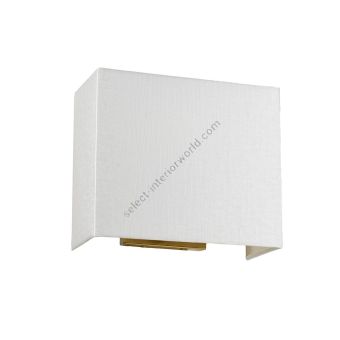 Elstead Lighting / Wall Lights / Riley Medium Rectangular with Aged Brass Back Plate & Ivory Shade