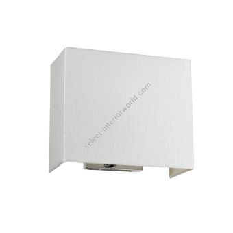 Elstead Lighting / Wall Lights / Riley Medium Rectangular with Polished Chrome Back Plate & Ivory Shade