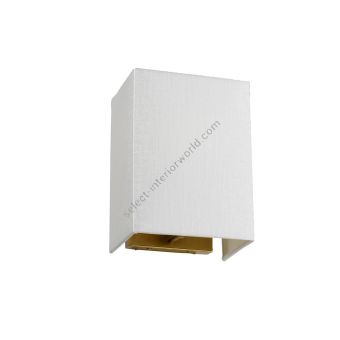 Elstead Lighting / Wall Lights / Riley Small Rectangular with Aged Brass Back Plate & Ivory Shade