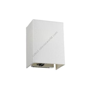 Elstead Lighting / Wall Lights / Riley Small Rectangular with Polished Chrome Back Plate & Ivory Shade