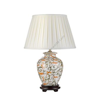 Elstead Lighting / Table Lamps / Soling Cream with Orange and Green with Ivory Shade