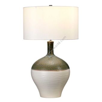 Elstead Lighting / Table Lamps / Eden Park 1 Green & Turquoise and Gold with Cream Shade