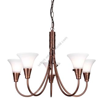 Elstead Lighting / Chandeliers / Emily 5 Copper Patina