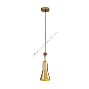 Elstead Lighting / Pendant Lights / Etoile 1lt Small Aged Brass and Gold Leaf