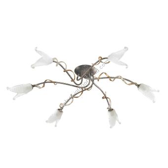 Elstead Lighting / Ceiling Lights / Fly 6 Semi-Flush Black & Silver & Gold