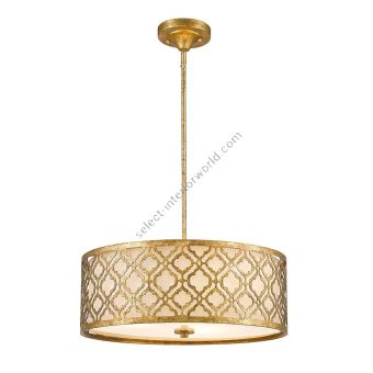 Elstead Lighting / Pendant Lights / Arabella 3 Duo-Mount Large Distressed Gold & Ivory Shade