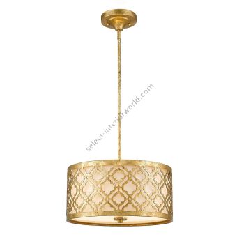 Elstead Lighting / Pendant Lights / Arabella 2 Duo-Mount Medium Distressed Gold & Ivory Shade