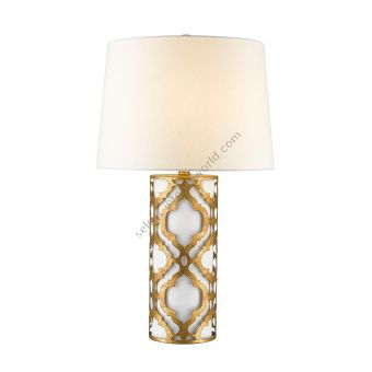 Elstead Lighting / Table Lamps / Arabella 1 Distressed Gold & Ivory Shade