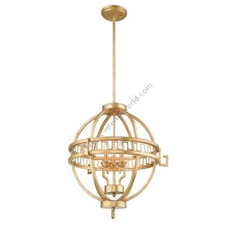 Elstead Lighting / Pendant Lights / Lemuria 3 Globe Distressed Gold & Ivory Shade