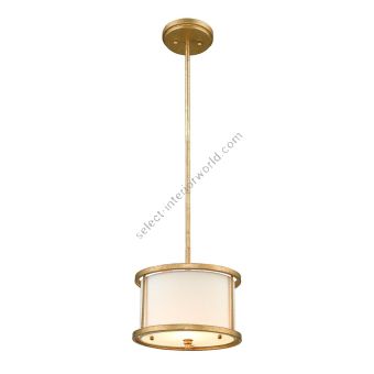 Elstead Lighting / Pendant Lights / Lemuria 1 Duo-Mount Mini Distressed Gold & Ivory Shade