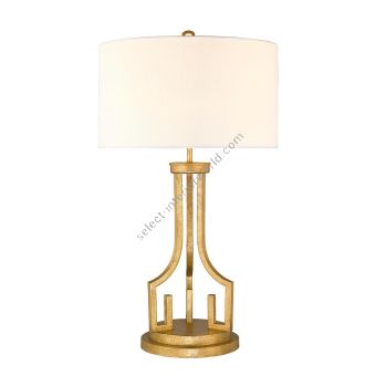 Elstead Lighting / Table Lamps / Lemuria 1 Distressed Gold with Ivory White Shade