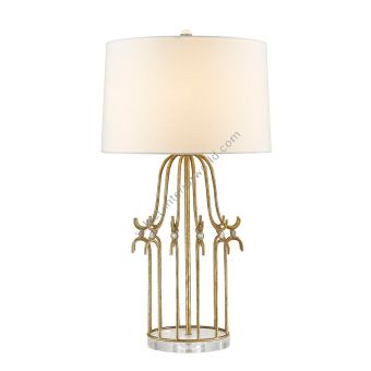 Elstead Lighting / Table Lamps / Stella 1 Distressed Gold with Cream Shade