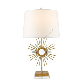 Elstead Lighting / Table Lamps / Sun King 1 Distressed Gold & Cream Shade
