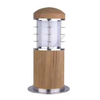 Elstead Lighting / Outdoor Bollard Lights / Poole 1 Mini Teak and Stainless Steel