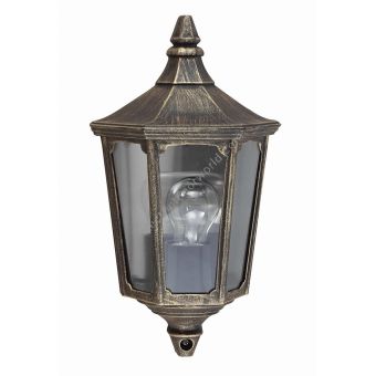 Elstead Lighting / Outdoor Wall Lights / Cricklade Half Lantern Black & Gold